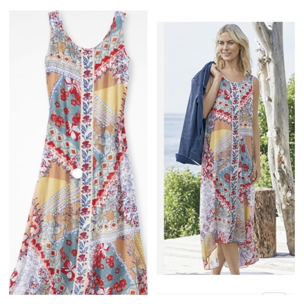 Coldwater Creek Dancing Dreams Patchwork Dress Em… - image 1